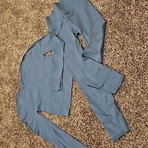 Fabletics sculpt knit Gray/blue 2 Piece Set